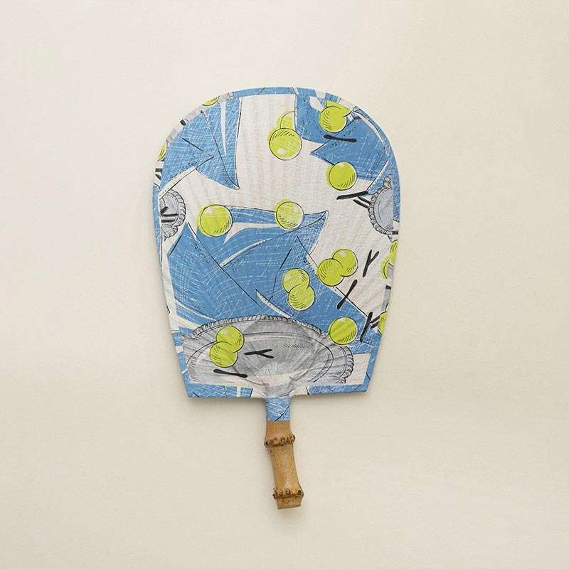 Korean Paper Fan - Blue Grape