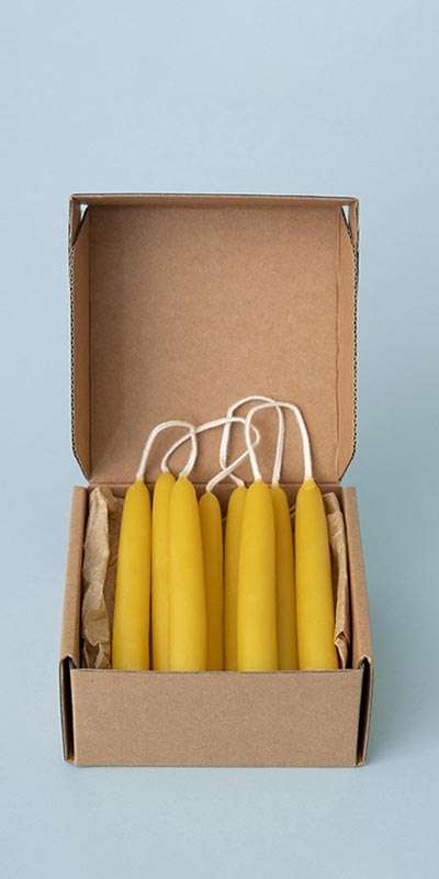 Natural Beeswax Taper Candle 15mm