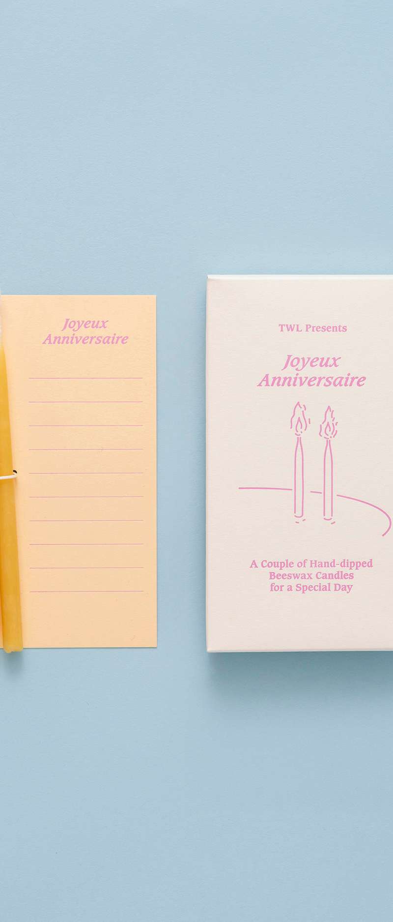 Joyeux Anniversaire - Birthday Candles and Letter