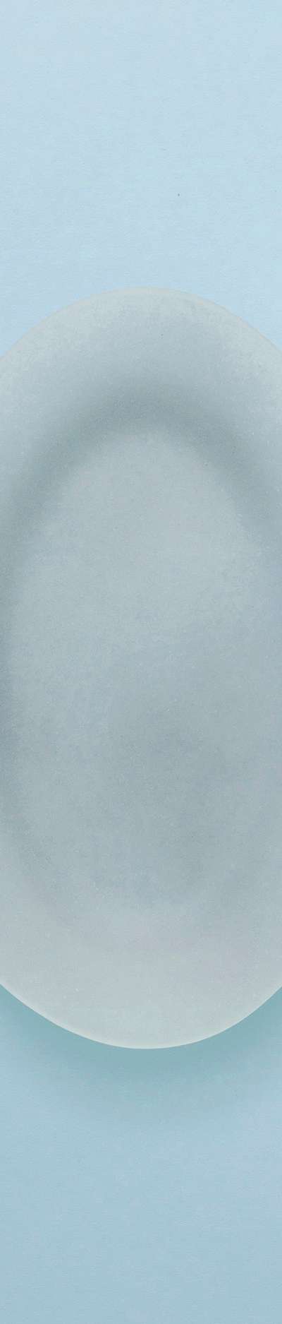 Matt Powdery OU Wing Oval Plate M - Blue Grey