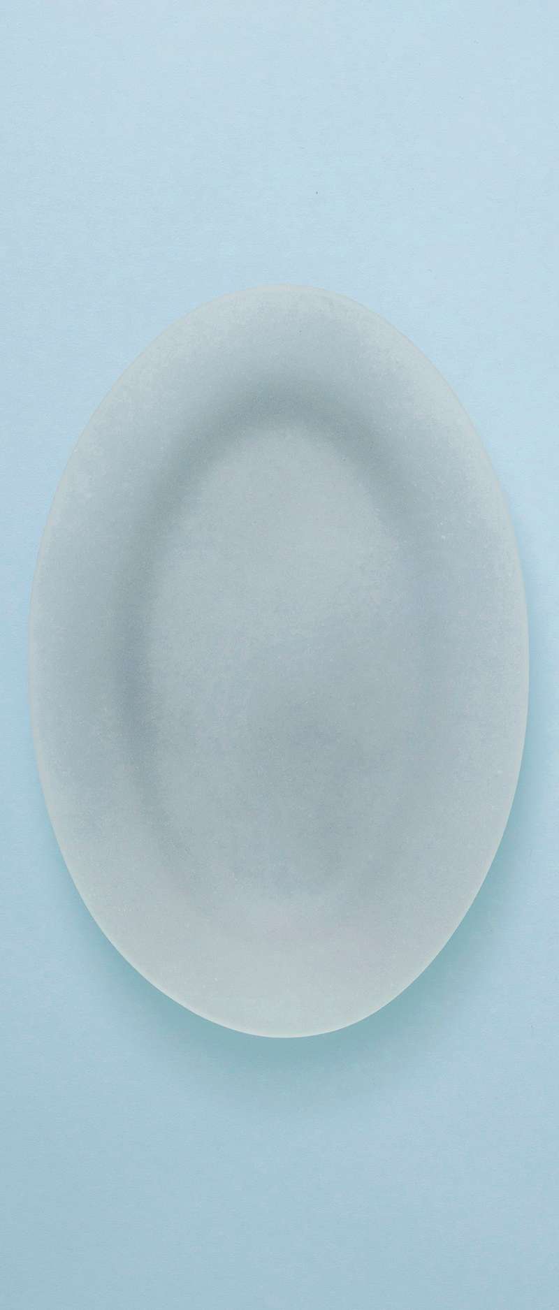 Matt Powdery OU Wing Oval Plate M - Blue Grey