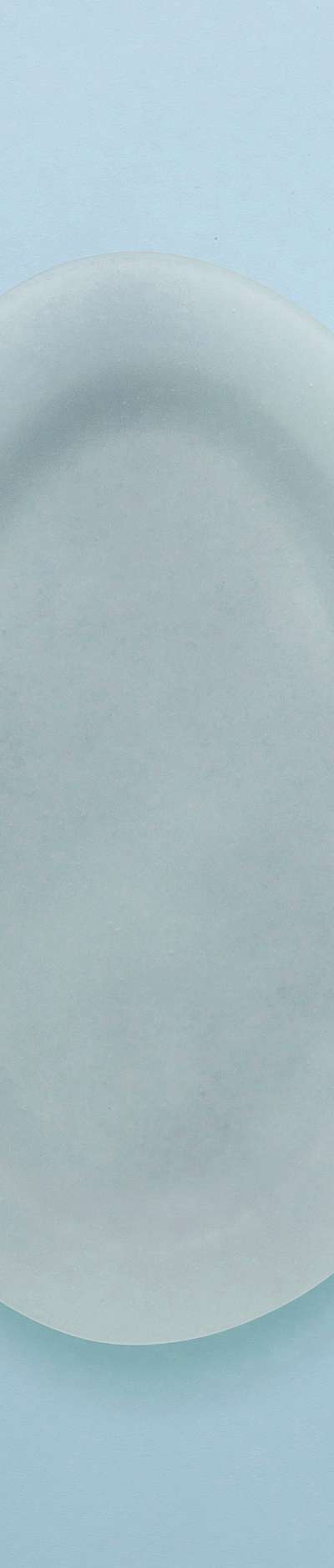 Matt Powdery OU Wing Oval Plate L - Blue Grey