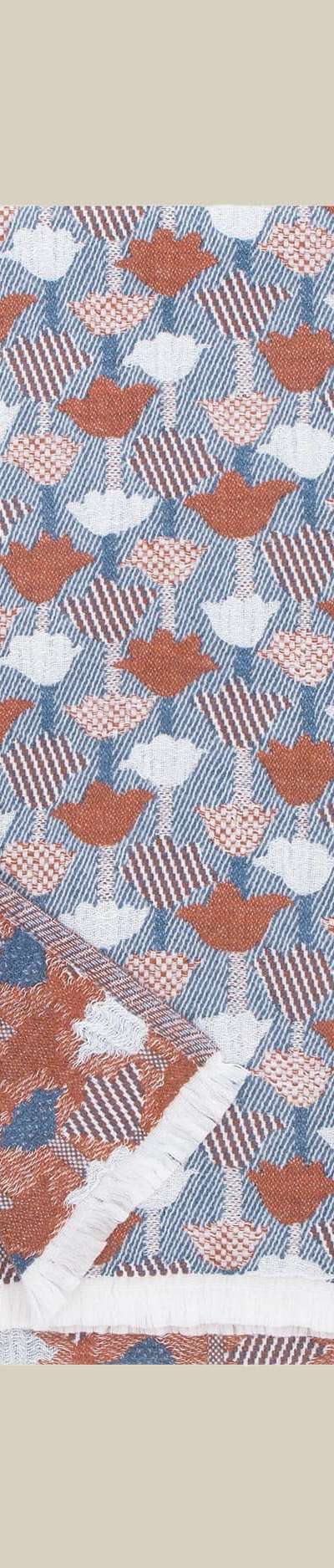 TULPPAANI Wool Blanket - Cinnamon Blue