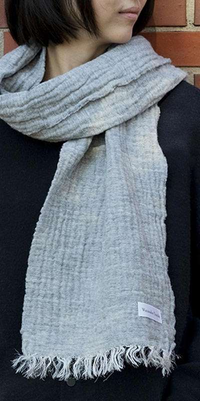 Lambwool Cupro Scarf - GRAY