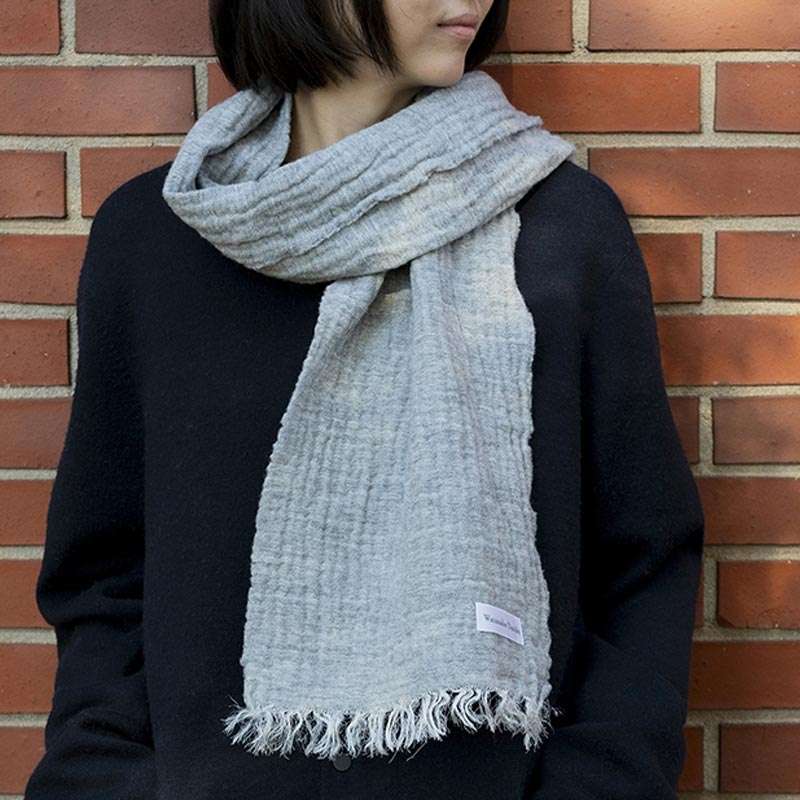 Lambwool Cupro Scarf - GRAY