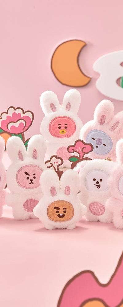 BT21 K-ウサギ フラット ぬいぐるみ キーリング