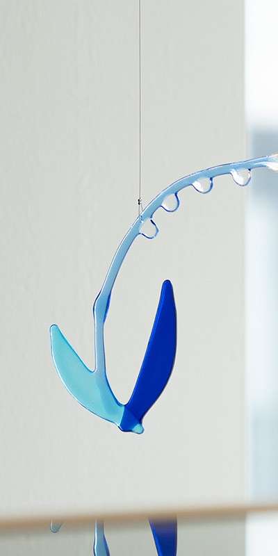 Blue Lily of the Valley Glass Mobile