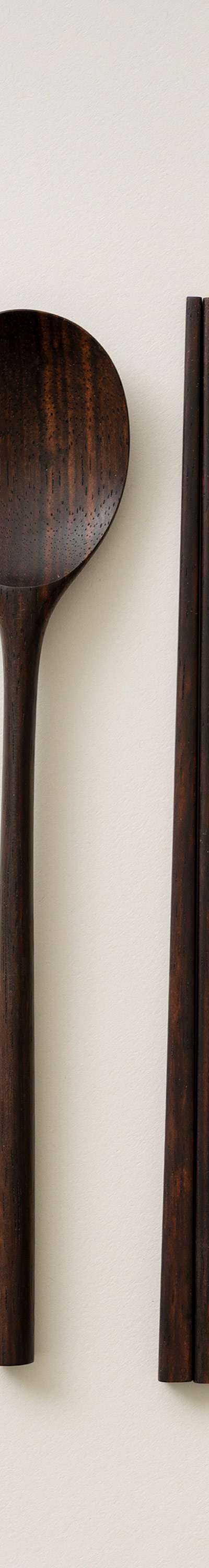 Ebony Spoon and Chopsticks Set