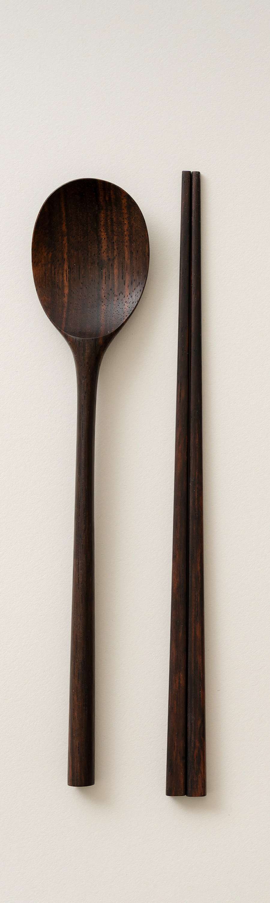 Ebony Spoon and Chopsticks Set