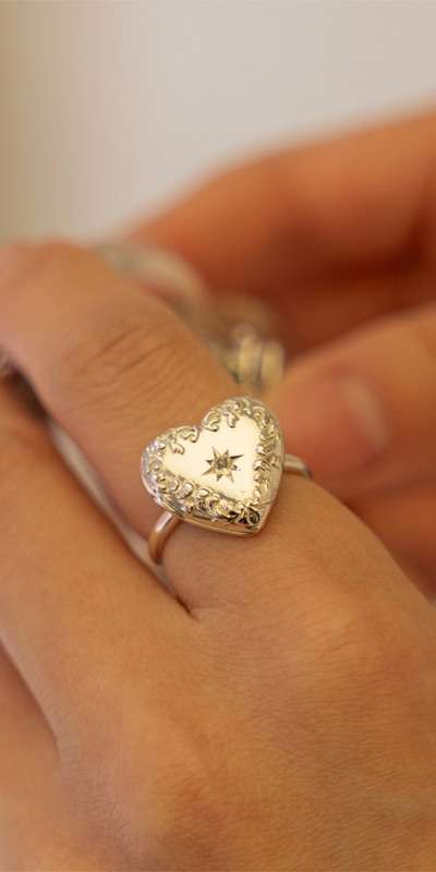 Memory Birthstone Silver Ring