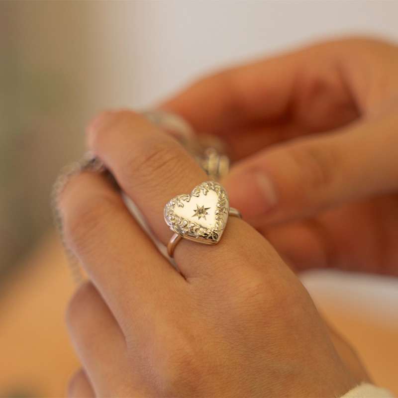 Memory Birthstone Silver Ring