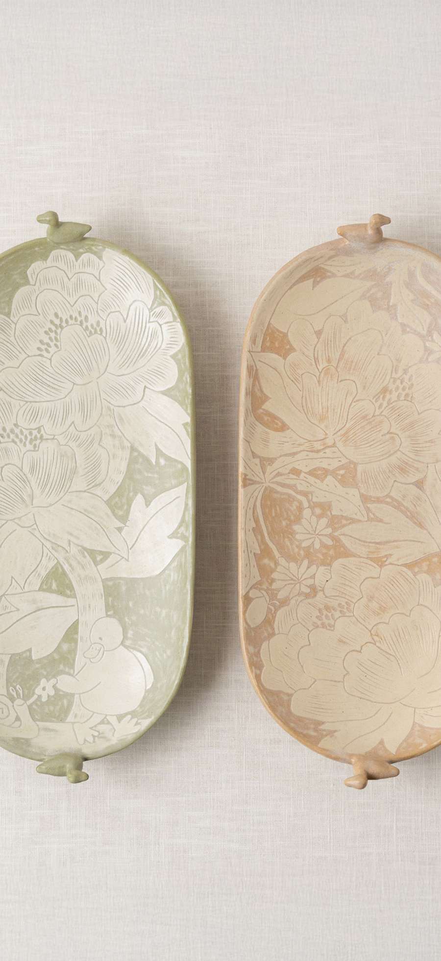Buncheong Spring Oval Plate