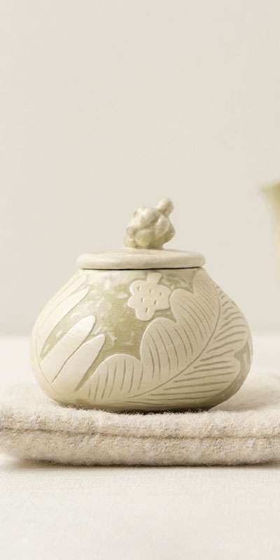Buncheong Pine Cone Box