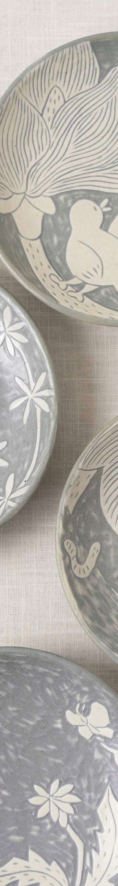 Buncheong Spring Round Plate