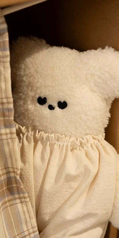 Kkomi Attachment Plush - White Bear