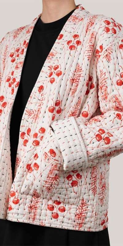 Wood Block Jacket - Cherry & Cup