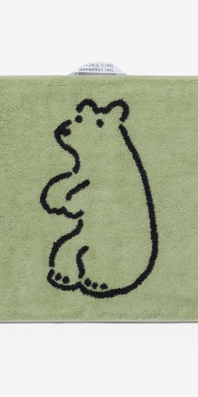 Huggy Bear Hand Towel - Olive