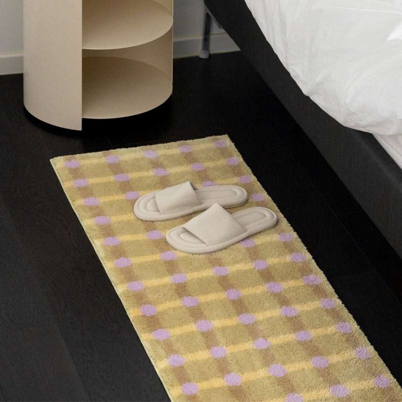 Dot Check Rug - Lavender on Sand