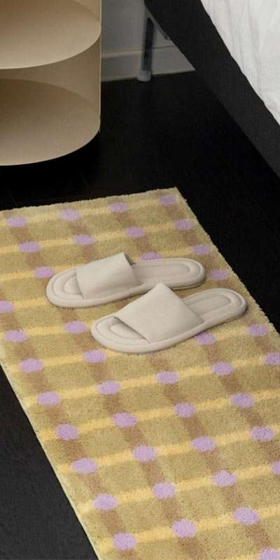 Dot Check Rug - Lavender on Sand