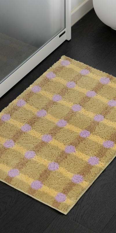 Dot Check Door Mat - Lavender on Sand