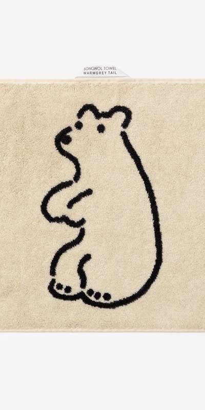 Huggy Bear Hand Towel - Cream
