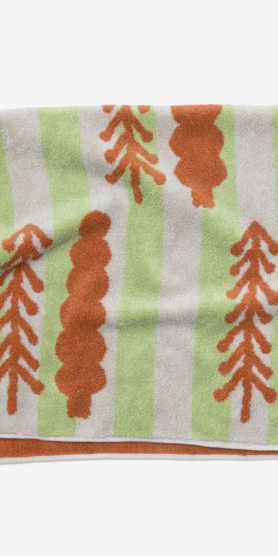 Trees Towel - Brick On Khaki