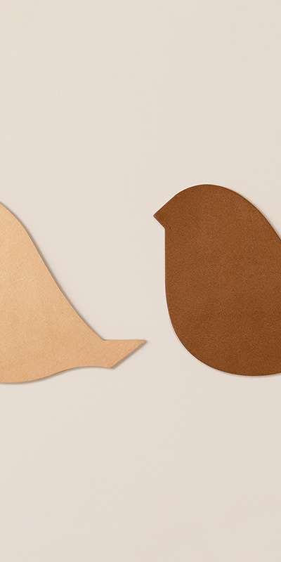 Leather Post Card - Bird