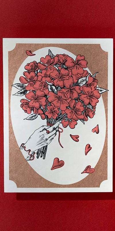 Clover Card - Red Flower
