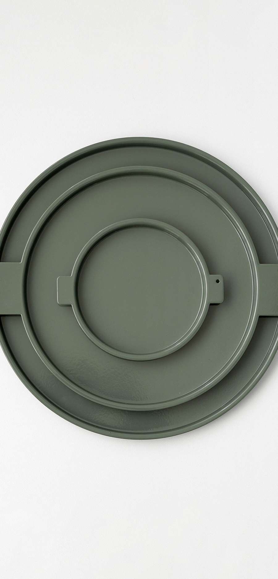 Colored Aluminum Round Tray - Old Green