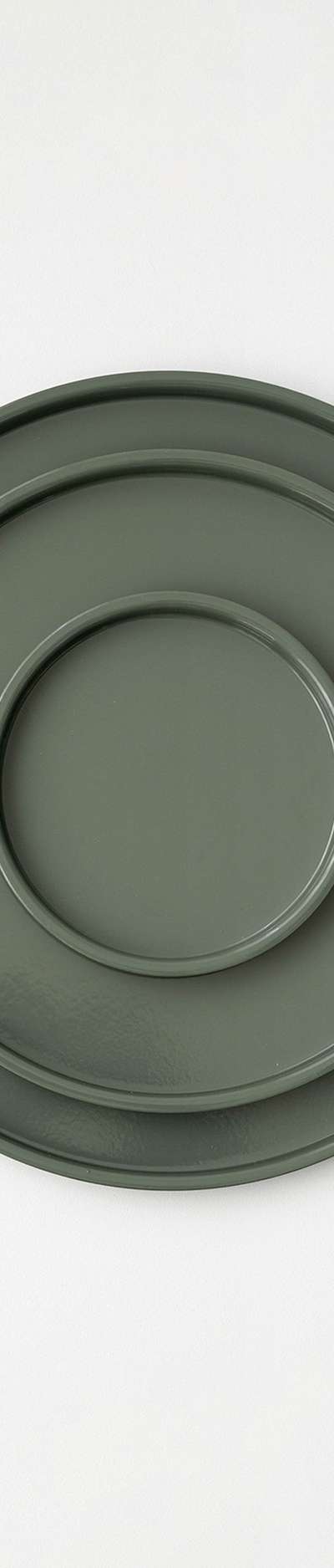 Colored Aluminum Round Tray - Old Green