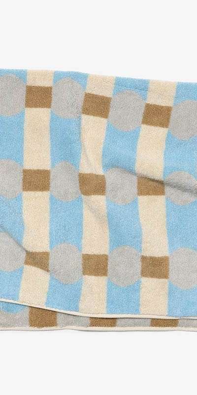 Dot Check Towel - Grey On Cream