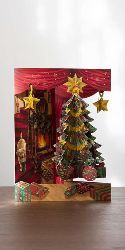 Christmas Tree with Puppy Swing Card