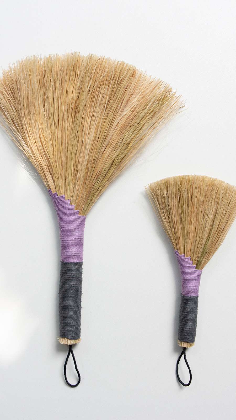 Fine-Textured Ramie Handmade Broom - Pink