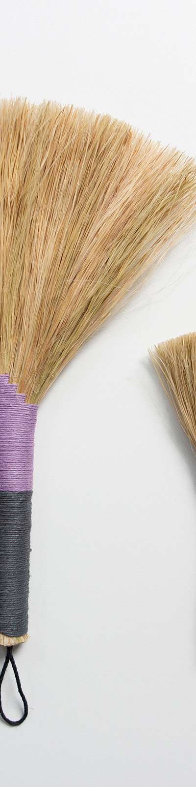 Fine-Textured Ramie Handmade Broom - Pink