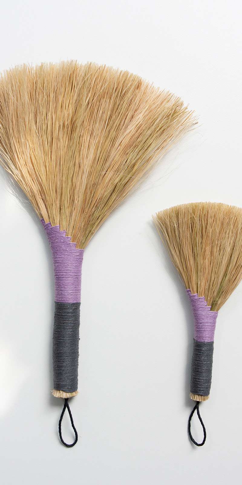 Fine-Textured Ramie Handmade Broom - Pink