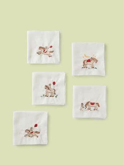 2026 Horse Zodiac Gauze Handkerchief 5-Piece Set