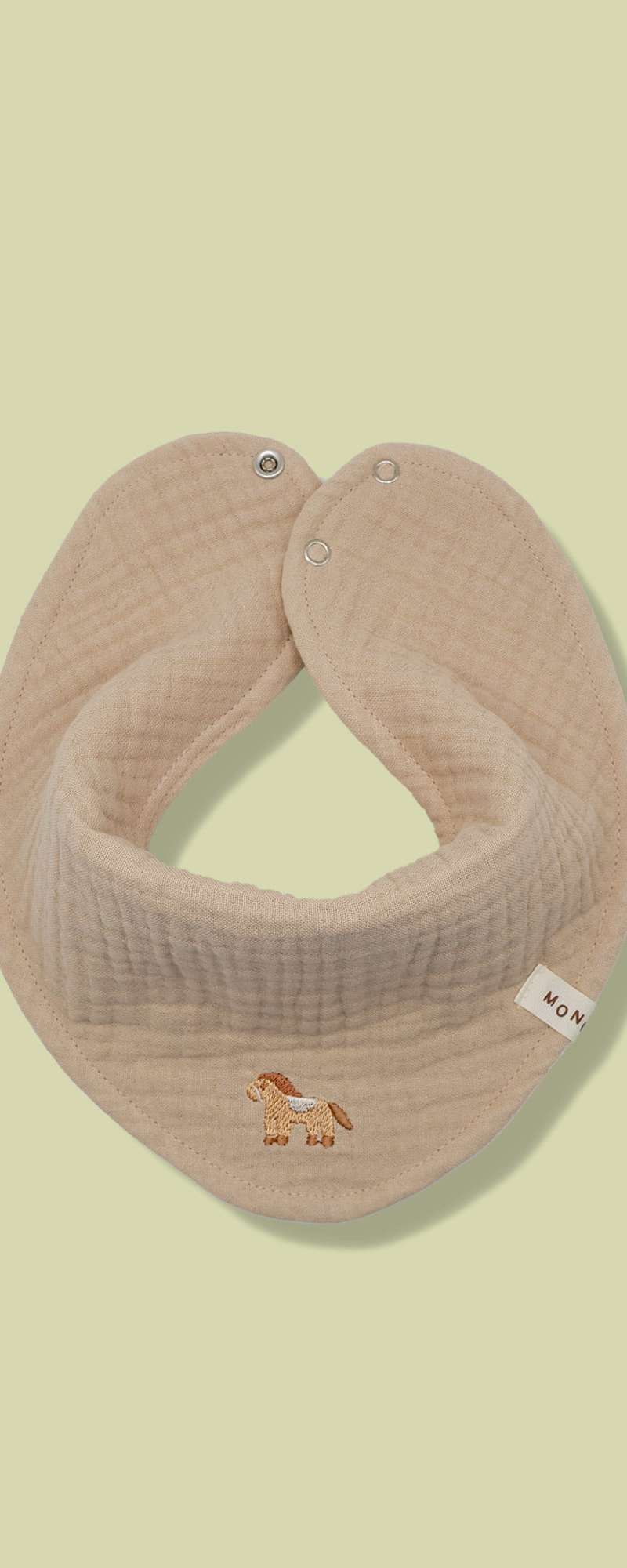 Motif Scarf Bib - Beige