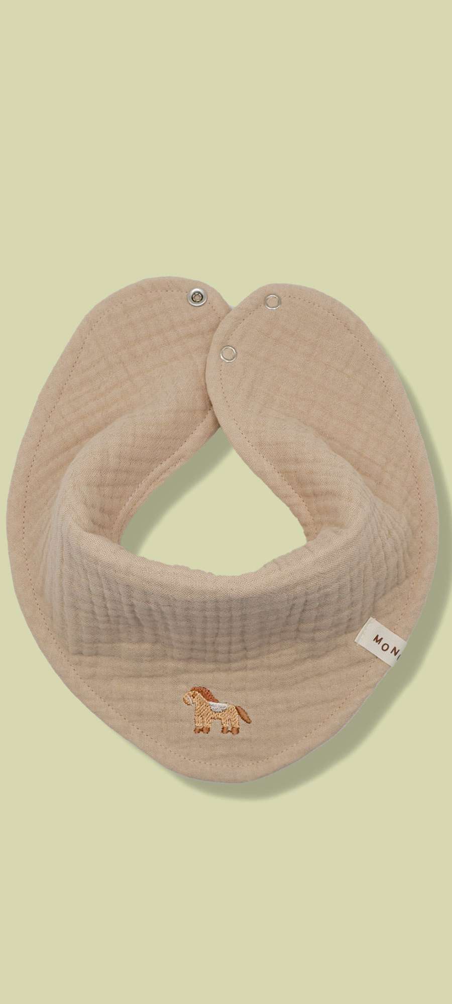Motif Scarf Bib - Beige