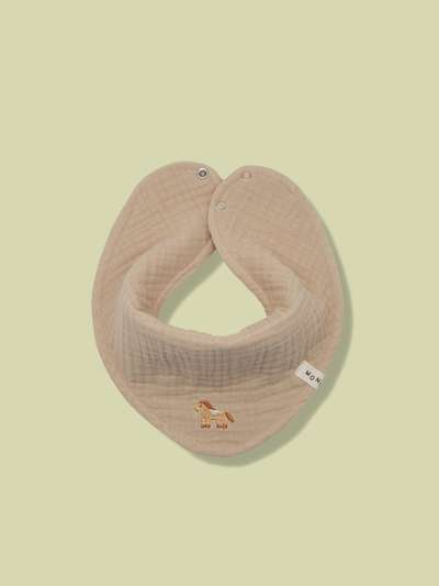 Motif Scarf Bib - Beige