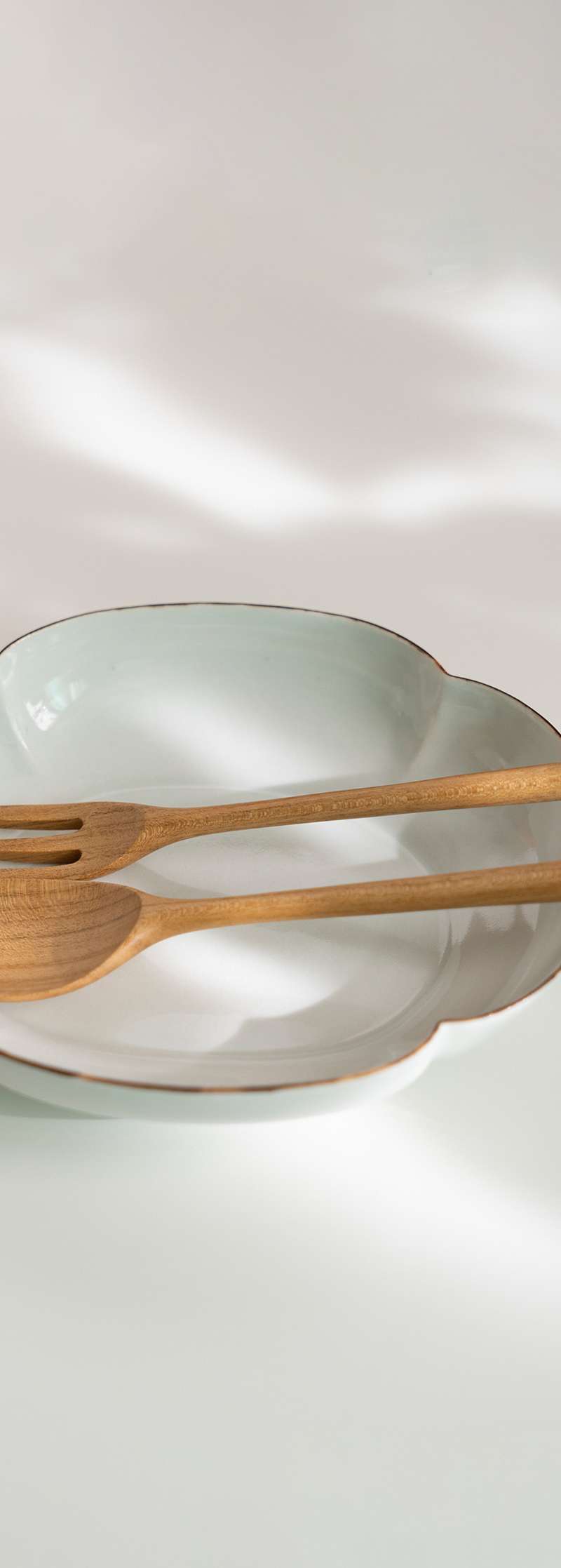 Cherry Wood Dessert Spoon and Fork Set