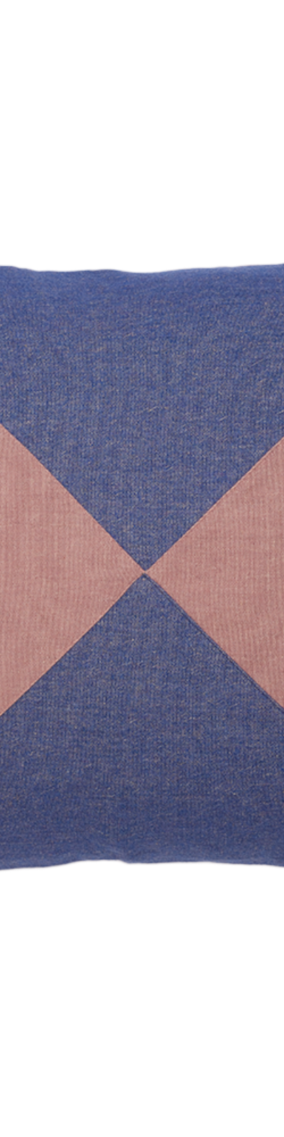 Wool Linen Patchwork Cushion - Blue / Pink