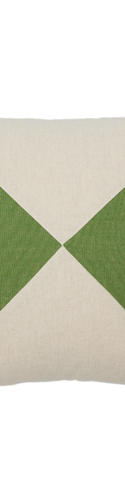Wool Linen Patchwork Cushion - Natural / Green