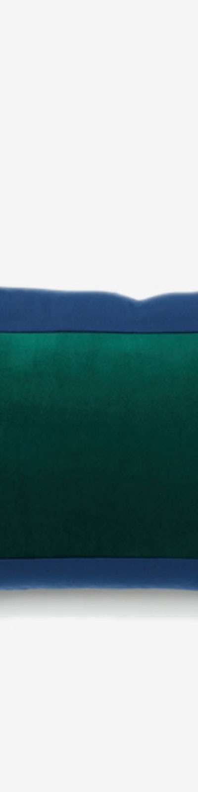 Square Velvet Cushion Cover - Navy / Green