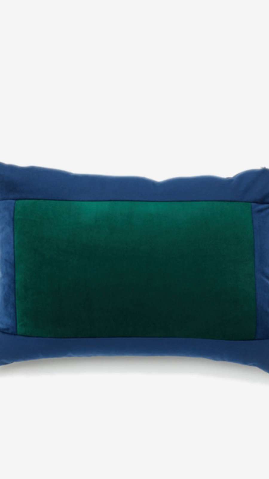 Square Velvet Cushion Cover - Navy / Green