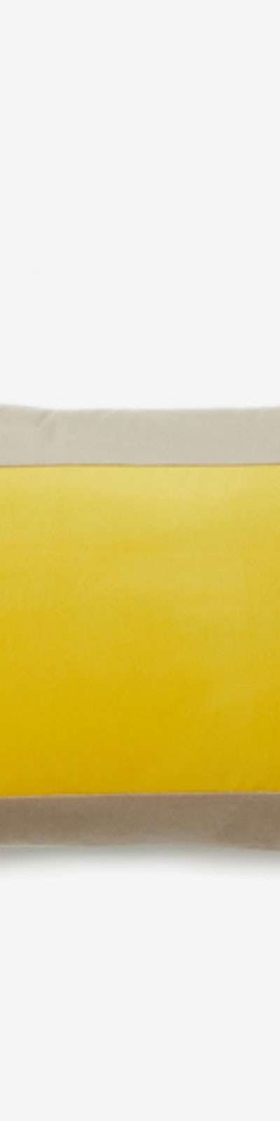 Square Velvet Cushion Cover - Beige / Yellow
