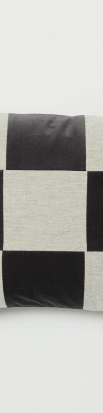 Velvet Check Cushion Cover 45x45 - Dark Gray
