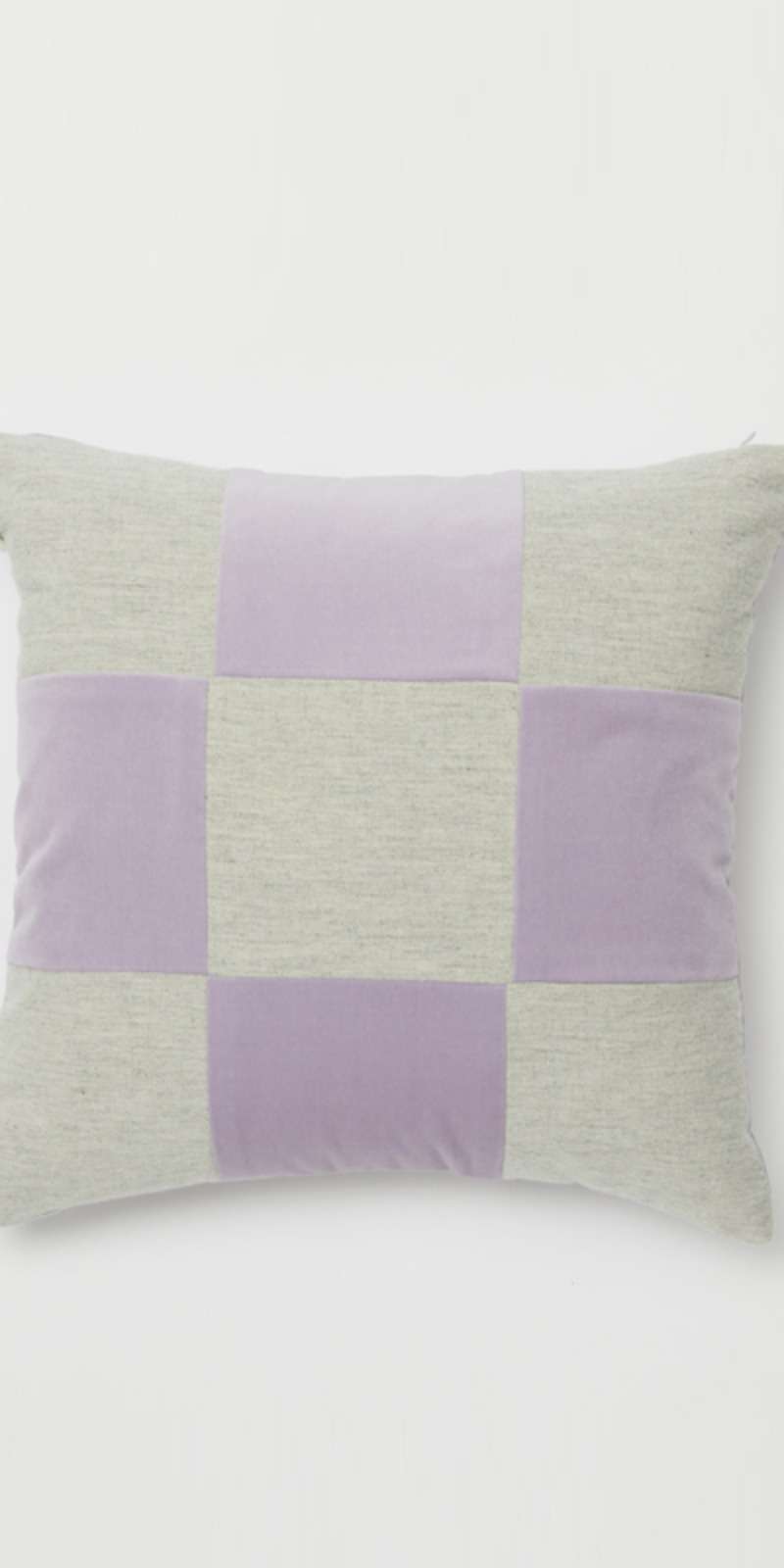 Velvet Check Cushion Cover 45x45 - Lavender