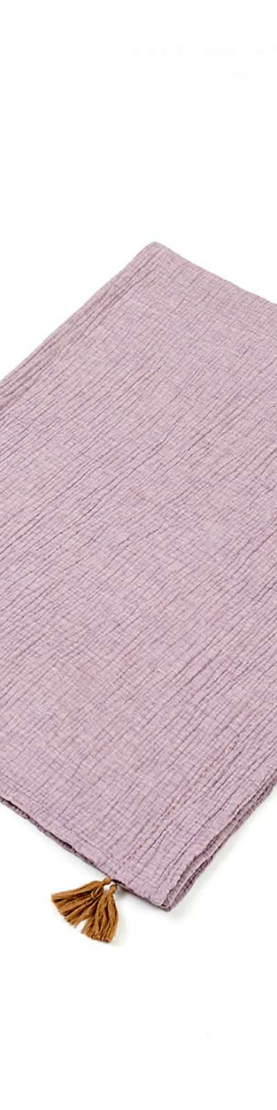 Bicolor Gauze Blanket - Purple / Ivory