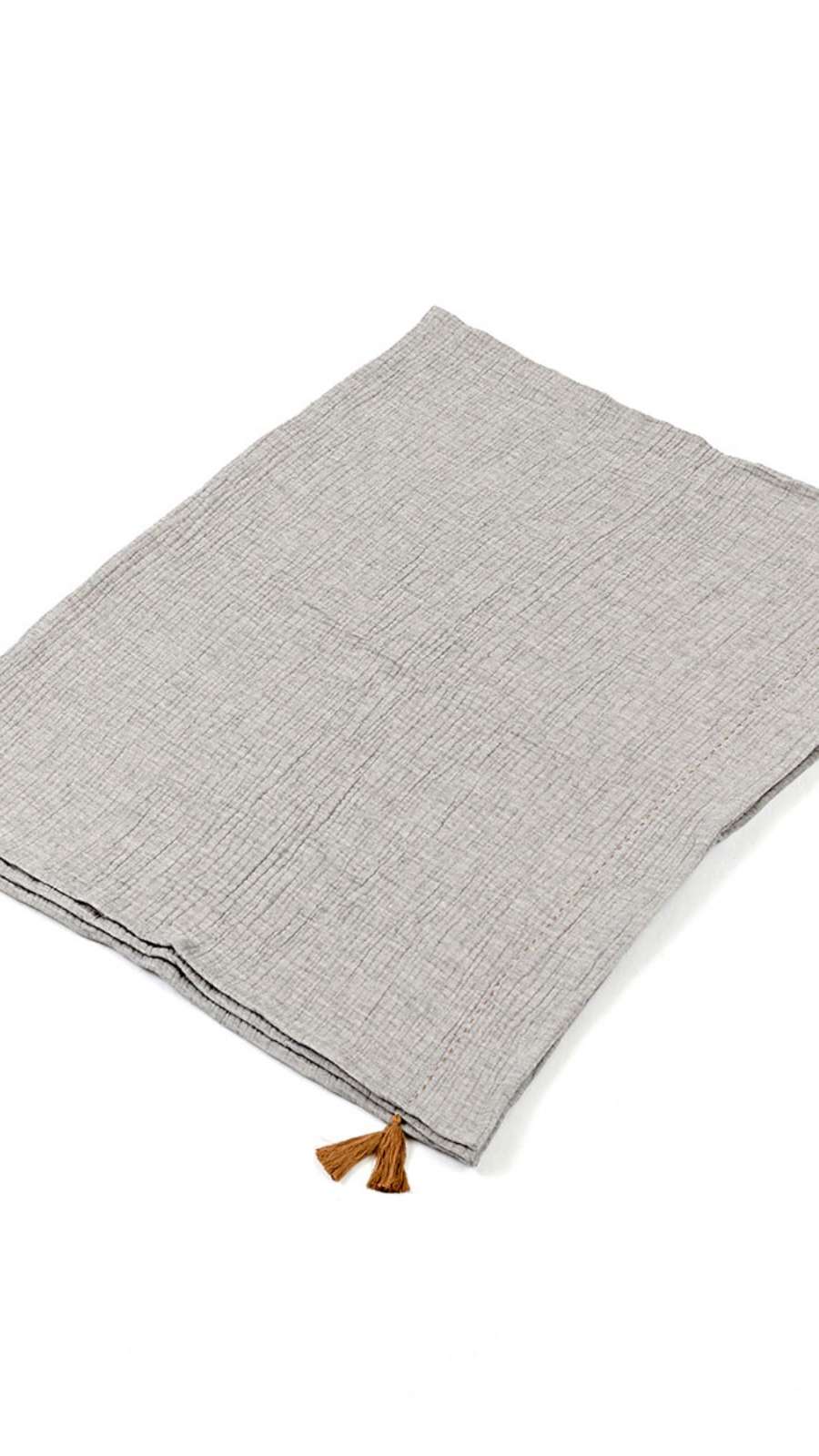 Bicolor Gauze Blanket - Gray / Ivory