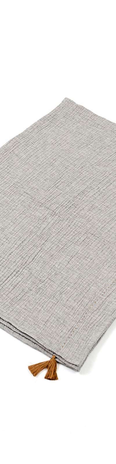 Bicolor Gauze Blanket - Gray / Ivory